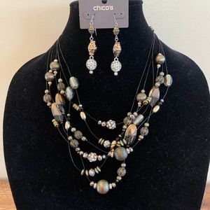 Beautiful illusion necklace and earrings